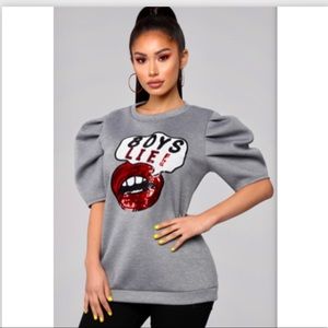 Fashion Nova Truthful Top - Heather Grey